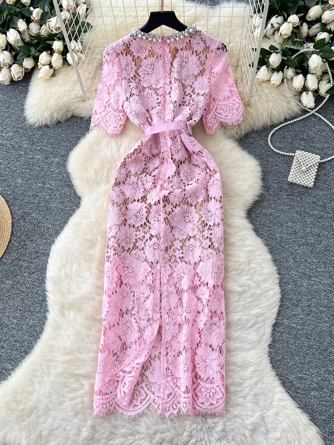 Grab a glass lace dress FBC298 images